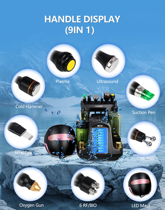 CSTRueBeauty 9-in-1 Facial Rejuvenation Device – Microcurrent + LED + Oxygen