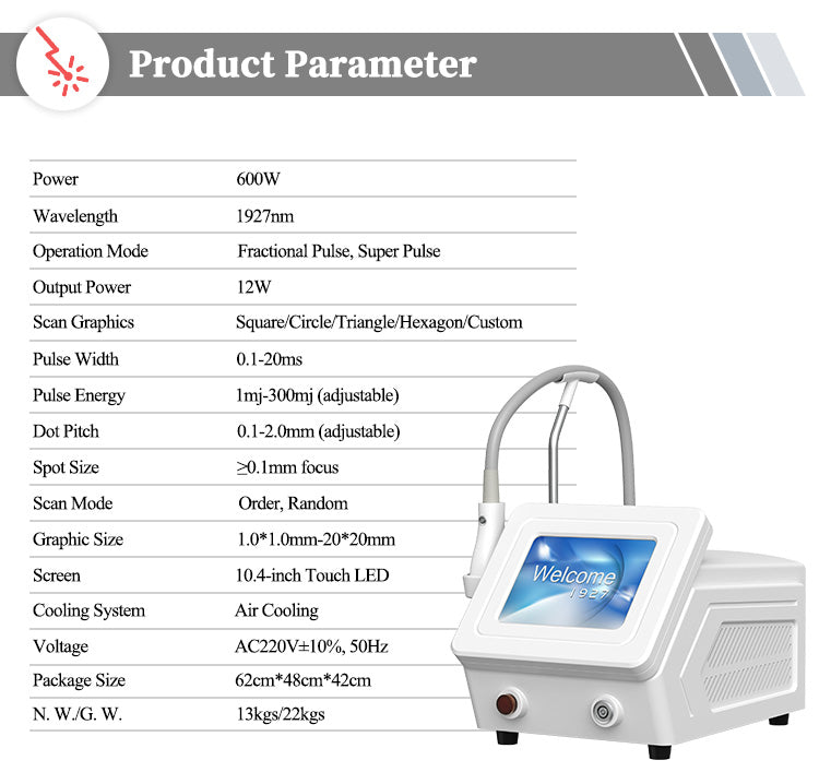 1927nm Fractional Thulium Laser Skin Rejuvenation Pigmentation Removal Machine - CSTrueBeauty