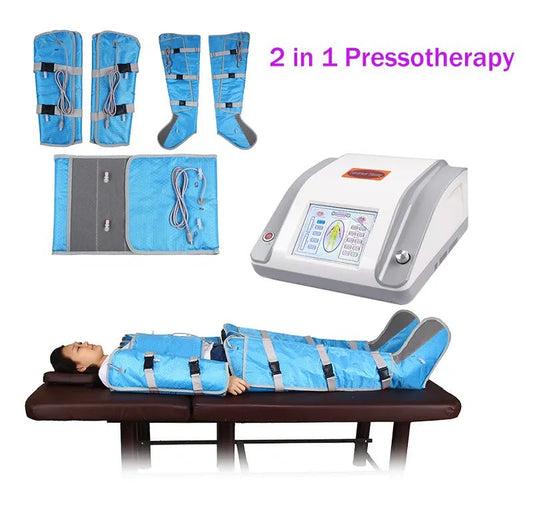 2 in 1 Far Infrared Pressotherapy Machine Lymphatic Drainage Detox Air Pressure Full Body Masssge Slimming Suit Physical Therapy Machine - CSTrueBeauty