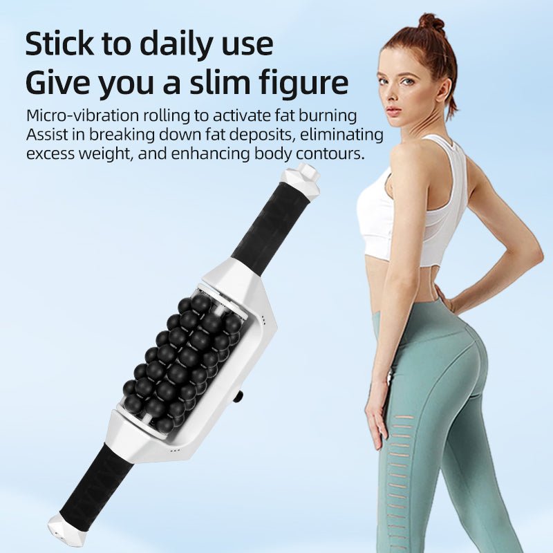 Micro-Vibration Fascia Roller With Silicone Ball For Back To Boost Metabolism USB Rechargeable Roller Slimming Machine - CSTrueBeauty