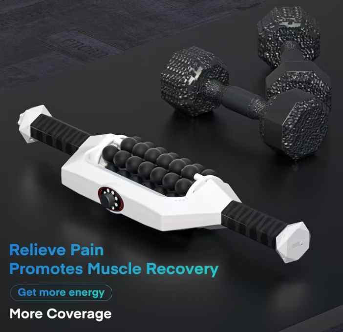 Micro-Vibration Fascia Roller With Silicone Ball For Back To Boost Metabolism USB Rechargeable Roller Slimming Machine - CSTrueBeauty