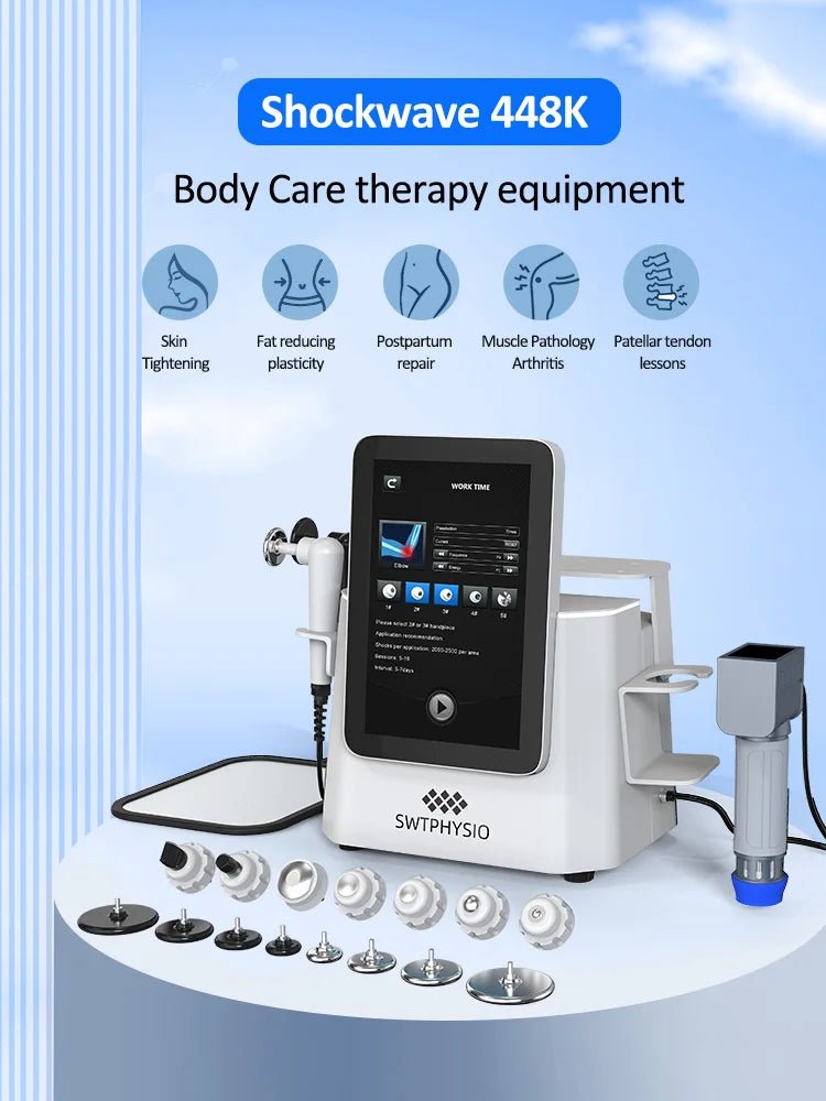 RET CET Tech Physiotherapy Machine Fat Removal Plus Shockwave Therapy with 5 Work Heads Skin Tightening Features - CSTrueBeauty