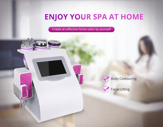 6 IN 1 Multifunctional Portable Cavitation RF Vacuum Weight Loss Machine Fat Burning Instrument for Beauty Care Body Slimming - CSTrueBeauty