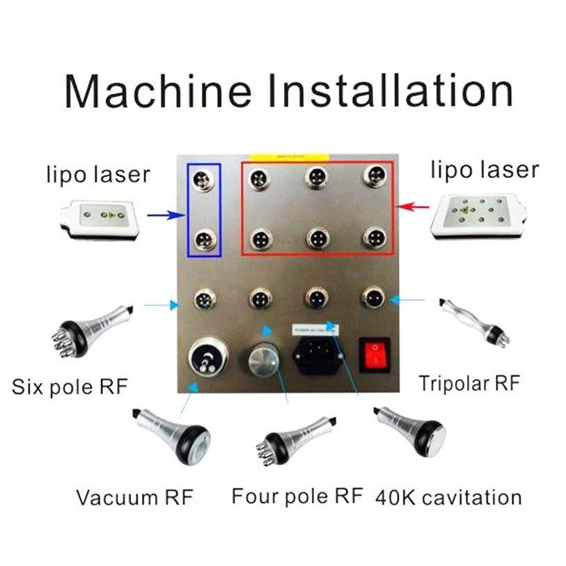 6in1 Cavitation Ultrasonic RF Beauty Cellulite Removal Fat Reduction Lipo Laser Slim Machine - CSTrueBeauty