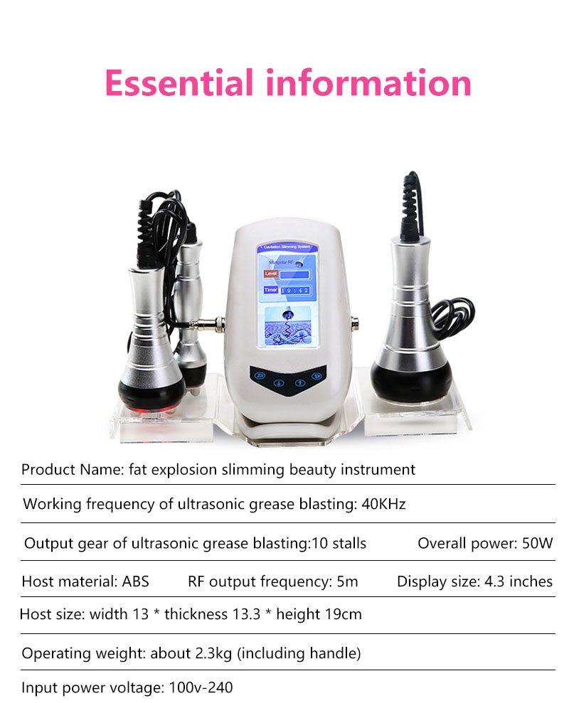 Portable Multipolar RF Slimming Machine 40K Ultrasonic Slimming Machine Blasting Weight Loss Machine Home Use - CSTrueBeauty