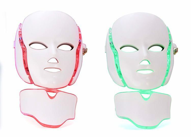 PTD Photon LED Face and Neck Mask 7 Color LED Treatment Skin Whitening Firming Facial Beauty Mask Electric Anti Aging Mask - CSTrueBeauty
