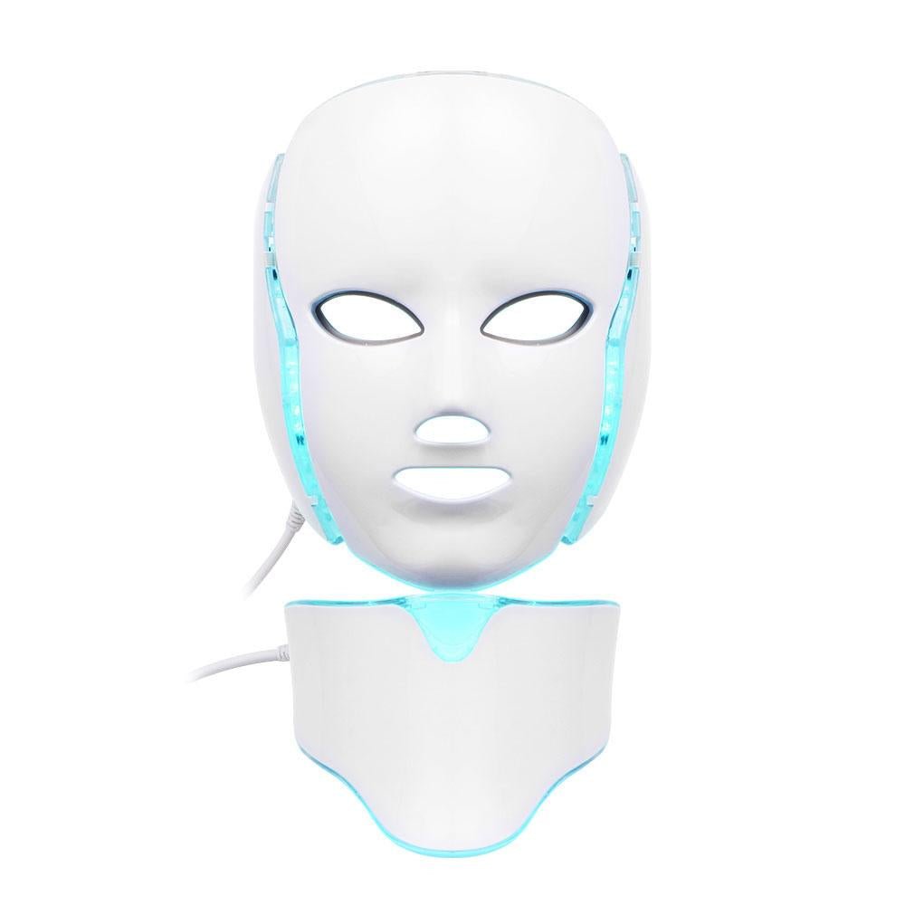 PTD Photon LED Face and Neck Mask 7 Color LED Treatment Skin Whitening Firming Facial Beauty Mask Electric Anti Aging Mask - CSTrueBeauty