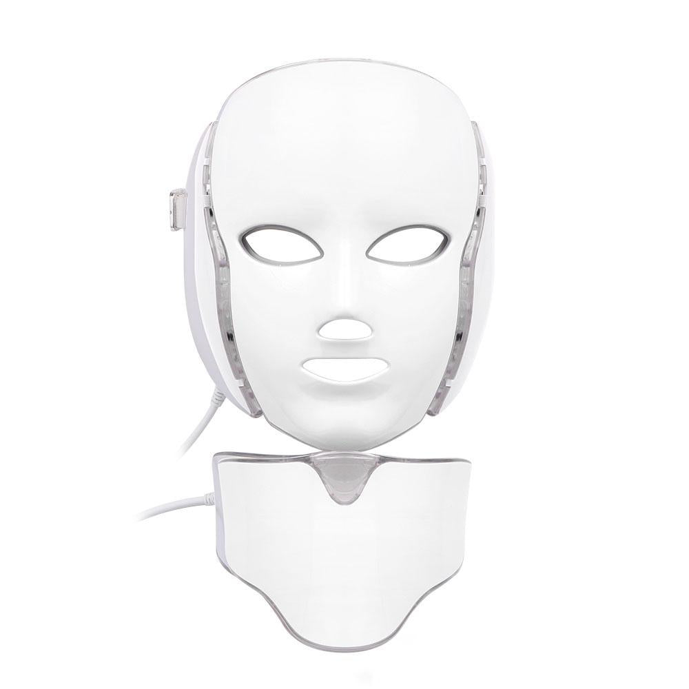 PTD Photon LED Face and Neck Mask 7 Color LED Treatment Skin Whitening Firming Facial Beauty Mask Electric Anti Aging Mask - CSTrueBeauty