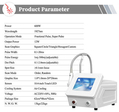 1927nm Fractional Thulium Laser Skin Rejuvenation Pigmentation Removal Machine - CSTrueBeauty