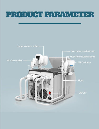 5-in-1 Vacuum RF Body Contouring & Skin Tightening System with Roller Massage, Cavitation & Infrared Therapy - CSTrueBeauty