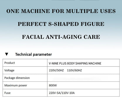 5-in-1 Vacuum RF Body Contouring & Skin Tightening System with Roller Massage, Cavitation & Infrared Therapy - CSTrueBeauty