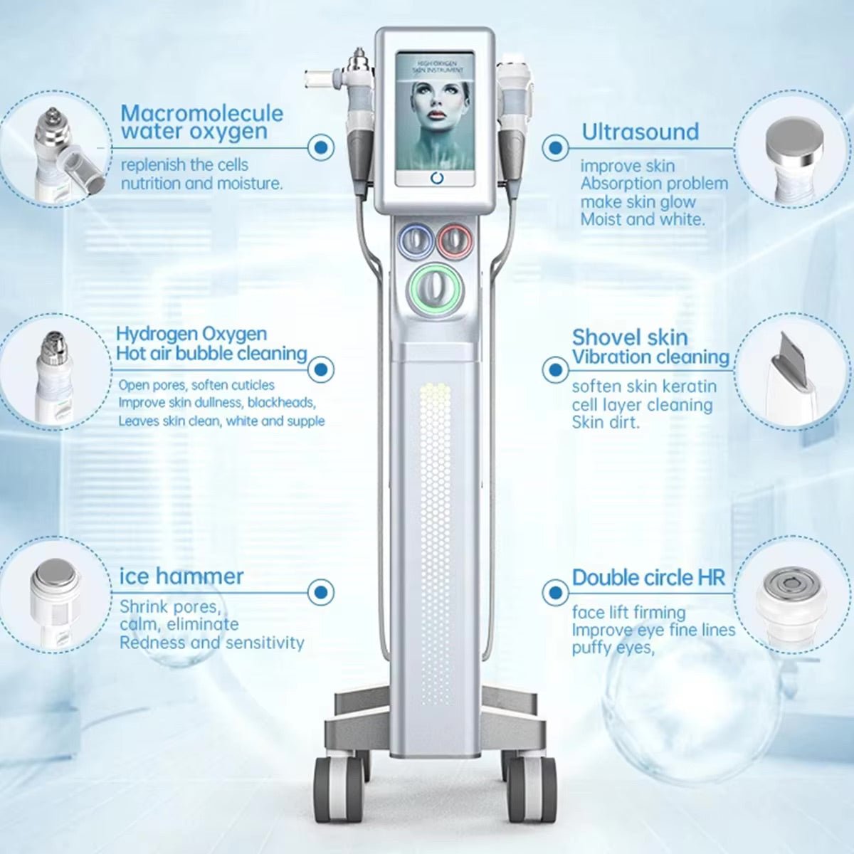 6 - in - 1 Hydro Dermabrasion Facial Machine | Oxygen Skin Rejuvenation & Deep Cleansing System - CSTrueBeauty