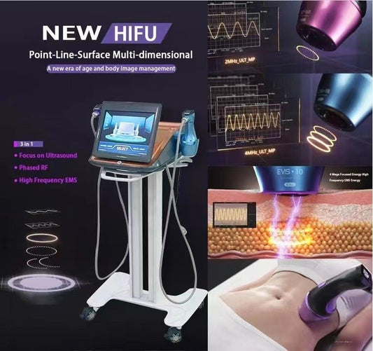 2 in 1 RF EMS Portable Hifu Face and Body Lifting and Firming 12d Hifu Machine - CSTrueBeauty