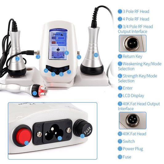 Portable Multipolar RF Slimming Machine 40K Ultrasonic Slimming Machine Blasting Weight Loss Machine Home Use - CSTrueBeauty