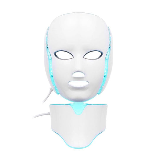 PTD Photon LED Face and Neck Mask 7 Color LED Treatment Skin Whitening Firming Facial Beauty Mask Electric Anti Aging Mask - CSTrueBeauty