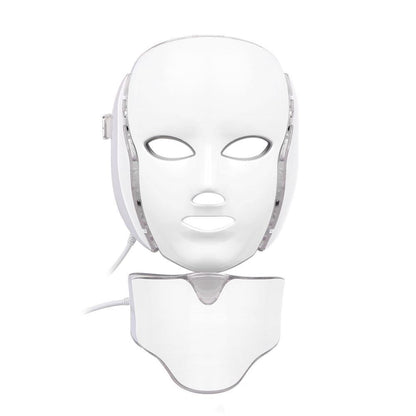 PTD Photon LED Face and Neck Mask 7 Color LED Treatment Skin Whitening Firming Facial Beauty Mask Electric Anti Aging Mask - CSTrueBeauty